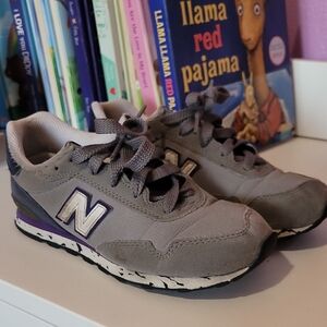 New Balance Kids' Gray and Purple Sneakers